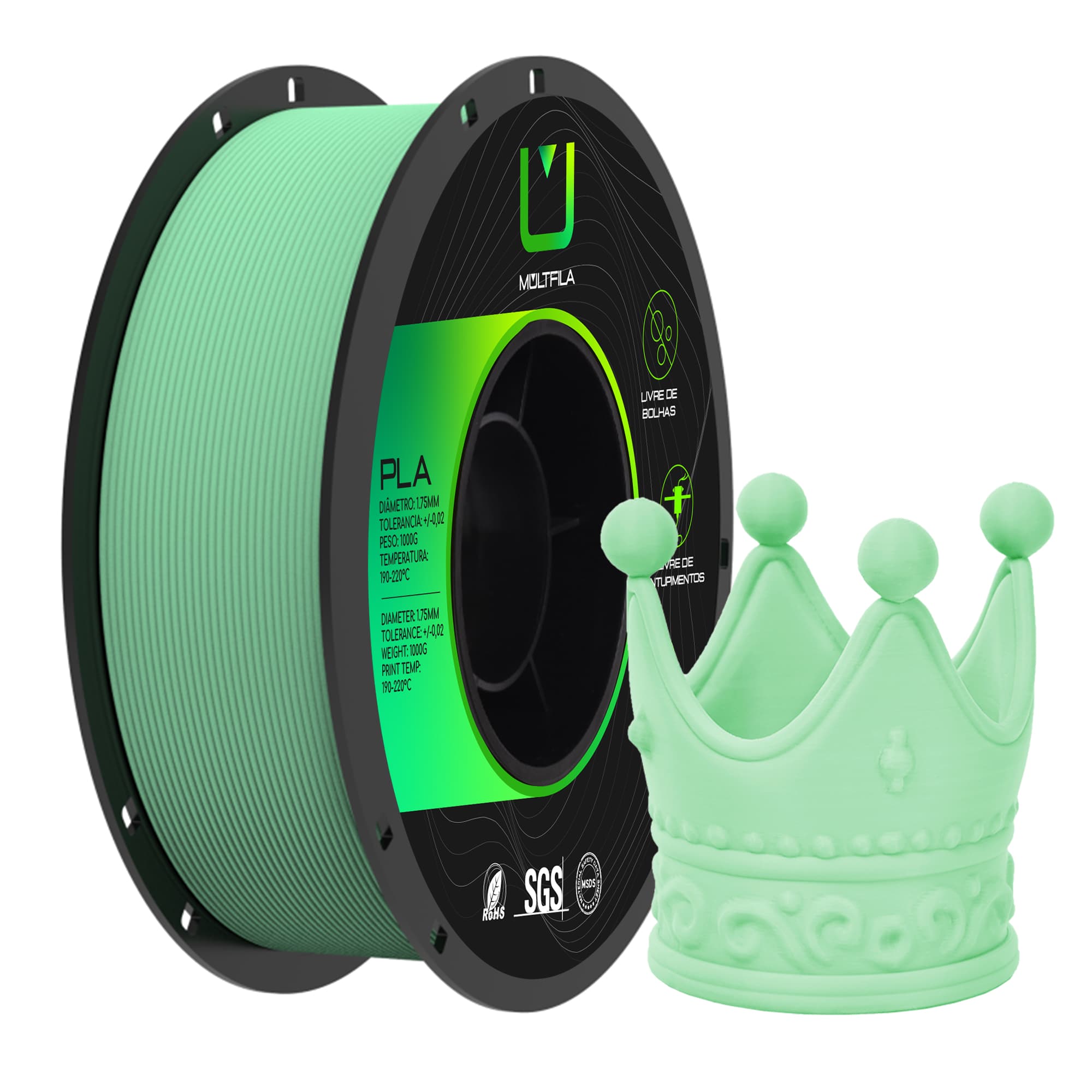 FILAMENTO PLA MATTE VERDE MENTA