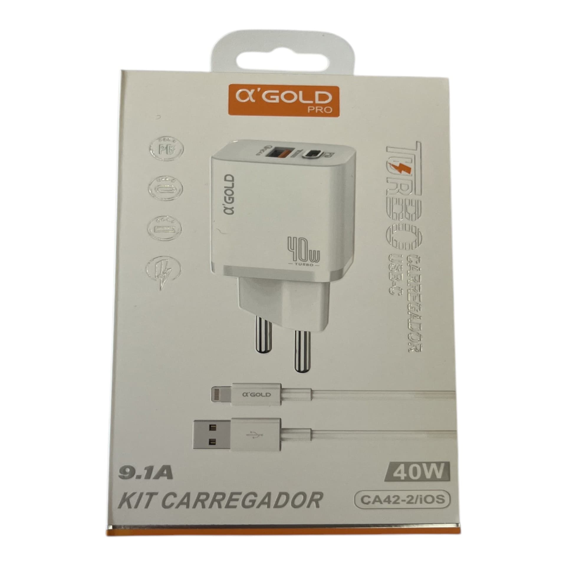 CA42-2 (KIT CARREGADOR IPHONE) GOLD
